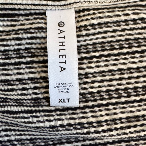 Athleta Black & White Striped Long Sleeve Top – Women’s XLT – High Low Hem - Picture 4 of 7
